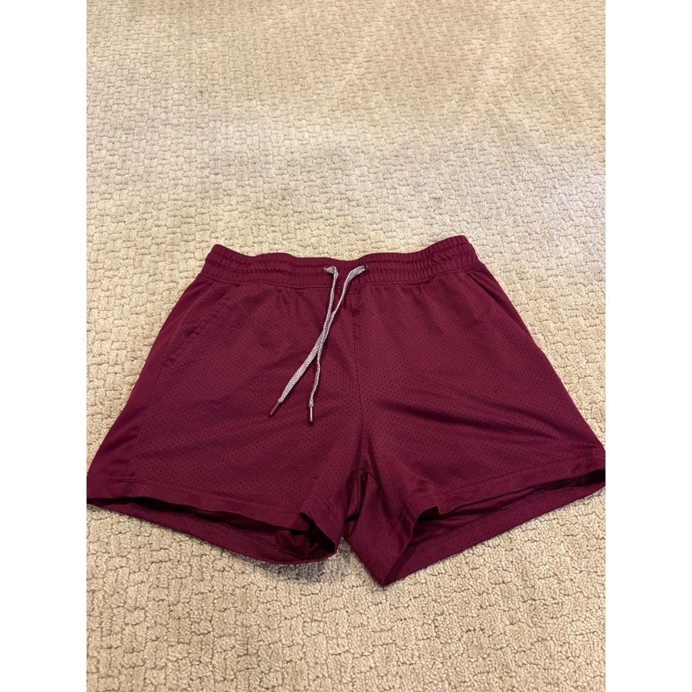 Athletic Works Womens Burgundy‎ Mesh Gym Shorts Size S 4-6 Drawstring Waist